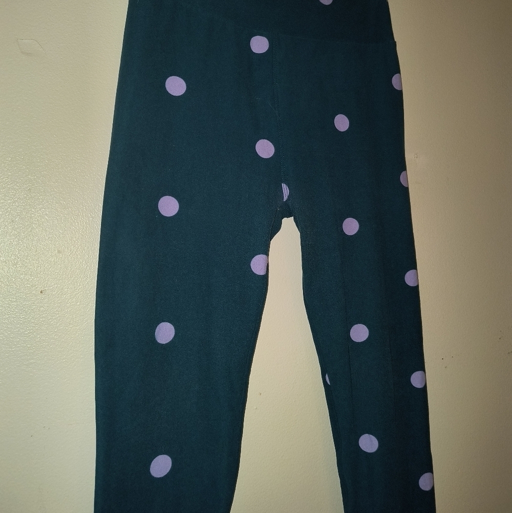 LuLaRoe Leggings with Lavender Dots